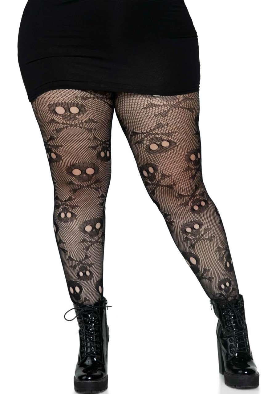 Accessories Leg Avenue | Pirate Booty Schedel Net Panty Black