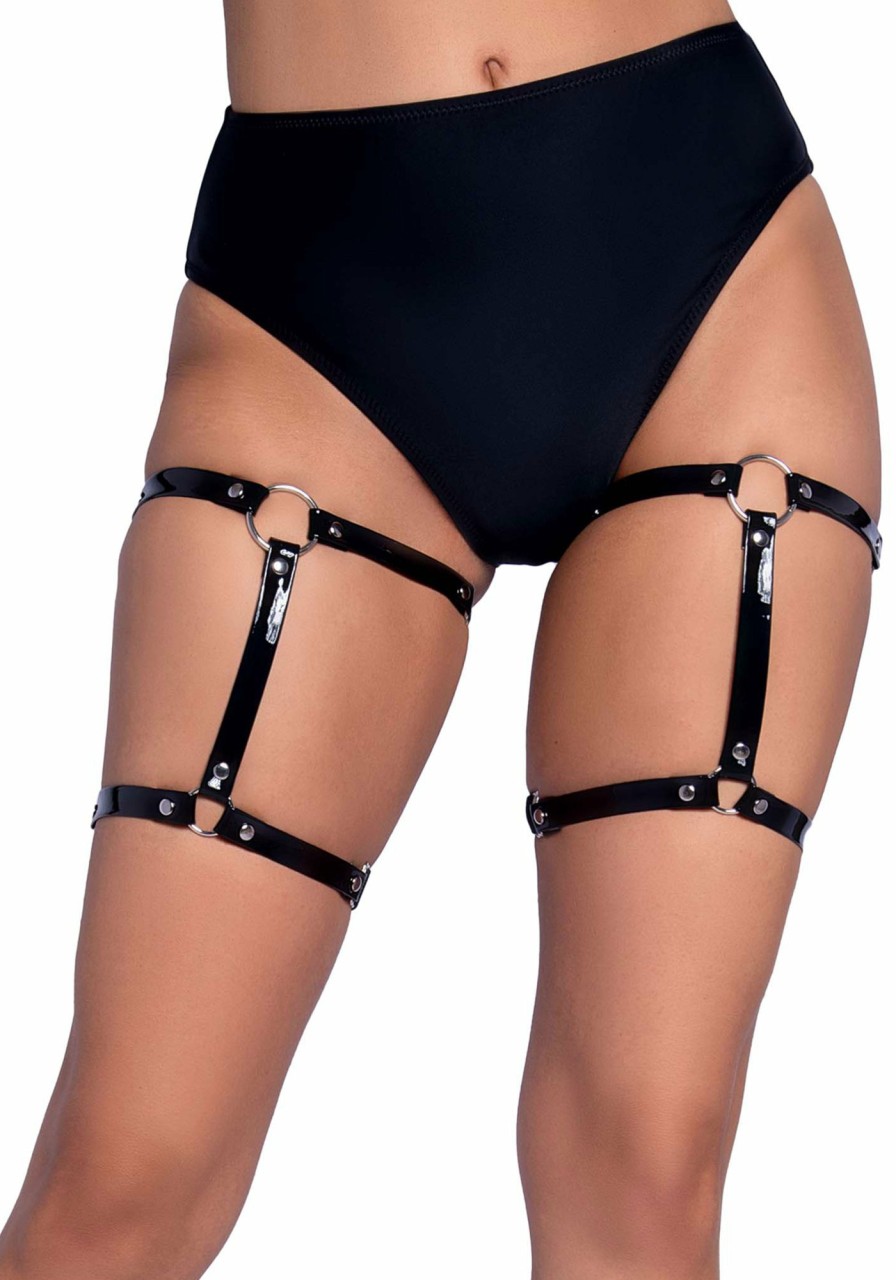 Beenmode Leg Avenue | Dual Strap Studded Garters Black