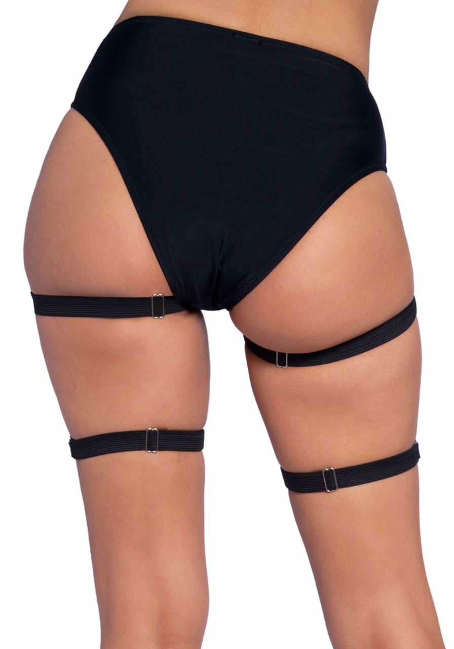 Beenmode Leg Avenue | Dual Strap Studded Garters Black