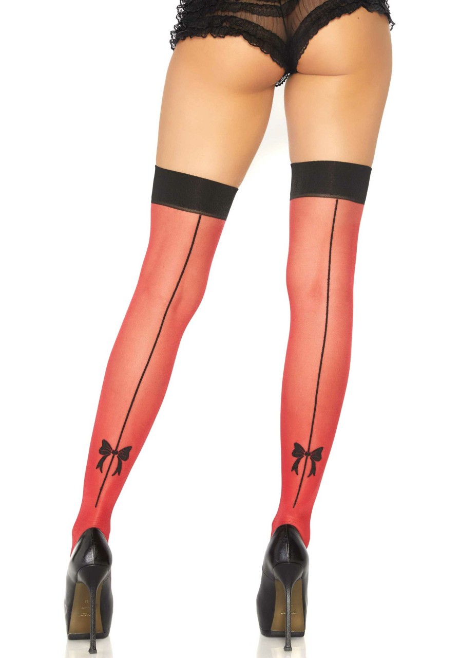 Beenmode Leg Avenue | Thigh High Kousen Met Strik En Achternaad