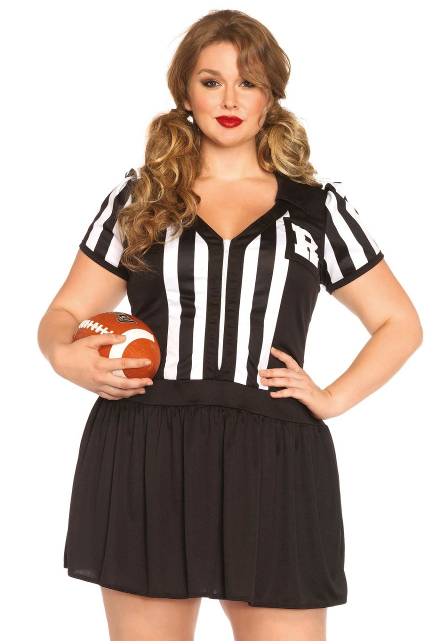 Kostuums Leg Avenue | Halftime Hottie Plus Size Costume Black, White