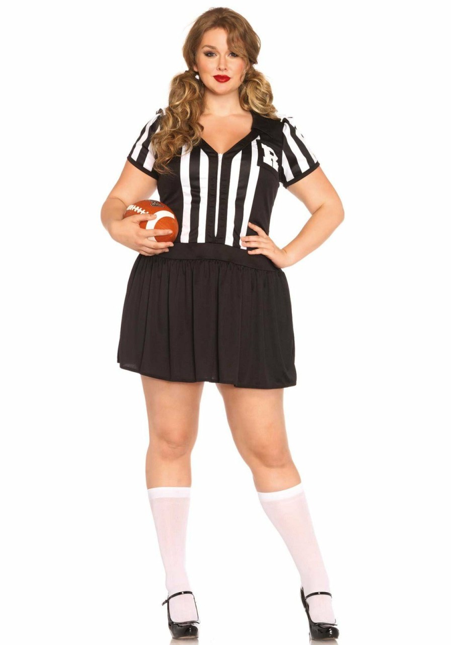 Kostuums Leg Avenue | Halftime Hottie Plus Size Costume Black, White