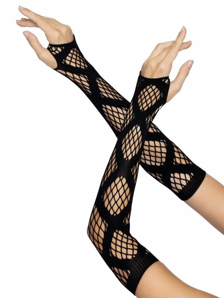 Accessories Leg Avenue | Faux Wrap Visnet Armwarmers Black