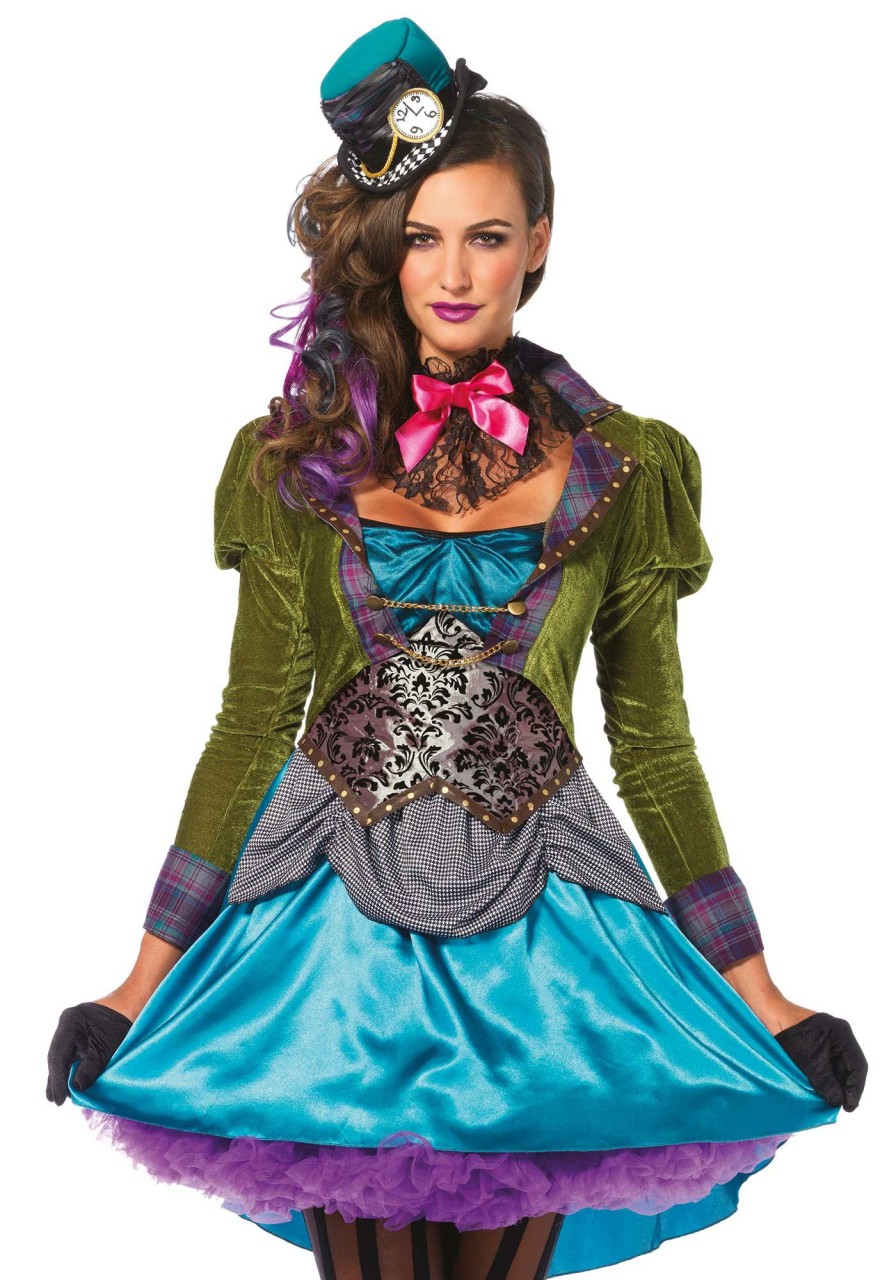 Kostuums Leg Avenue | Deluxe Mad Hatter Costume Meerkleurig