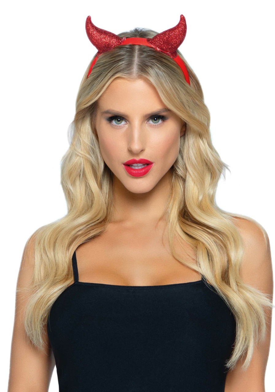 Accessories Leg Avenue | Glitter Devil Horn Headband Rood